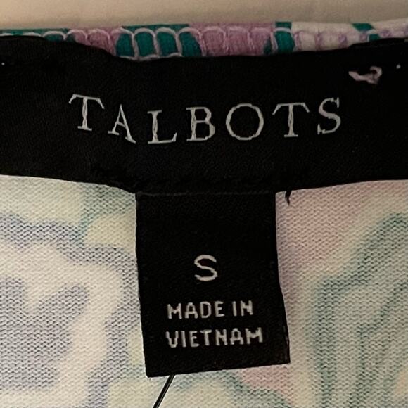 Talbots Bold Floral Beach Vacation Cruise Dress With Cut Out Dress NWOT Size S - Picture 9 of 14